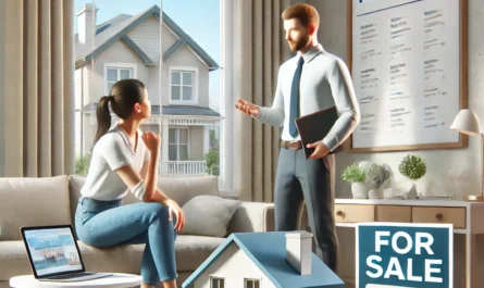 A homeowner meeting with a real estate agent to discuss strategies for selling their house quickly