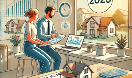 A couple exploring property listings online and visiting homes while planning their dream home purchase in 2025